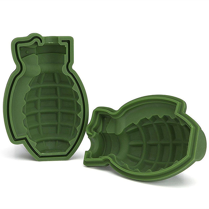 Interior detail of the green grenade-shaped ice mould
